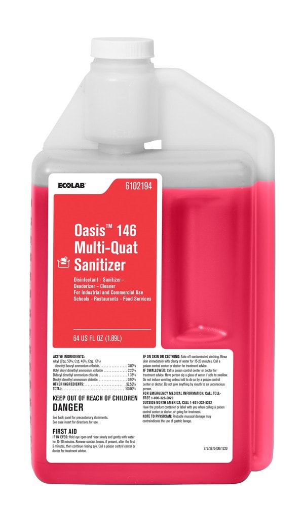 GuestSupply US | Ecolab® Oasis 146 Multi-Quat Sanitizer , 64oz